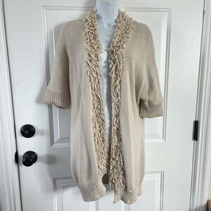 Clare Tough Italian cashmere blend fringe cardigan